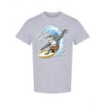 thumbnail image 1 of Surfing Shark Mascot T-Shirt Men -Image by Shutterstock, Male XX-Large, 1 of 2