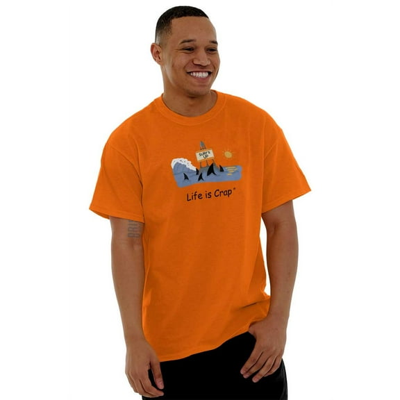 Surfing Sharks Irony Sarcastic Plus Size Crewneck Graphic Tee Shirt Brisco Brands 3X