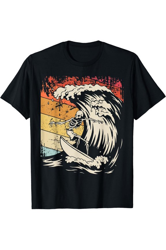 Surfing Skeleton Shirt Halloween Surfboard For Men T-Shirt Unisex T-Shirt