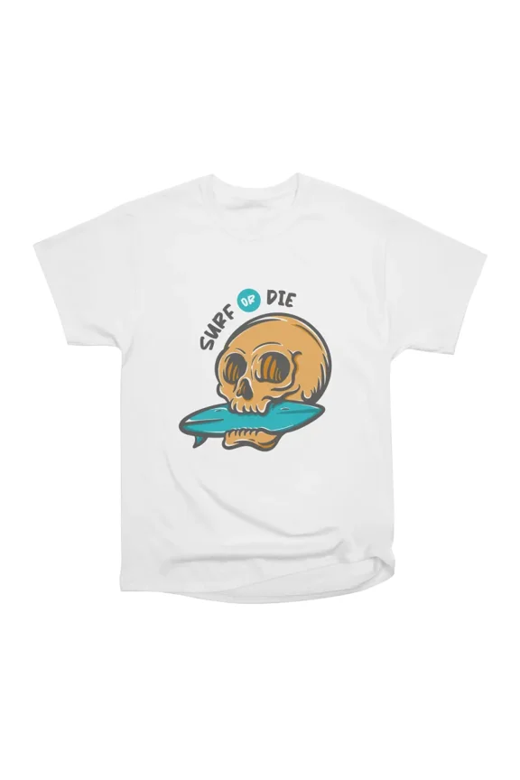 Surfing Skull T-Shirt Tee Gift For Him Merch For Her Apparel For Friend