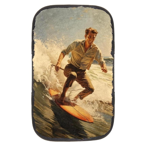 Surfing Soft Comfortable Furry Printed Car Armrest Pad Armrest Accessories Car Armrest Cover 12.5x8.2 Inch