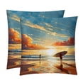 thumbnail image 1 of Surfing in Summer Chair Pillow Covers Set with Unique Patterns for Bed and Throw Pillows - Sizes 16x16, 18x18, 20x20 Inches for Various Occasions - Set of 2 Items, 1 of 6
