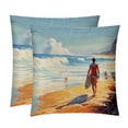 thumbnail image 1 of Surfing in Summer Patterns - Set of 2, Available in 16x16, 18x18, and 20x20 Inches for Various Occasions, Sofa, Bed, Chair - Includes Pillow Inserts, Cushion Covers, Decorative Pillows, 1 of 6
