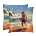thumbnail image 1 of Surfing in Summer Patterns - Set of 2, Available in 16x16, 18x18, and 20x20 Inches for Various Occasions, Sofa, Bed, Chair - Includes Pillow Inserts, Cushion Covers, Decorative Pillows, 1 of 6