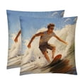thumbnail image 1 of Surfing in Summer Set of 2 Velvet Throw Pillow Covers with Unique Patterns in 16x16, 18x18, 20x20 Inches for Throw Pillow Inserts for Various Occasions, 1 of 6
