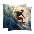thumbnail image 1 of Surfing in Summer Throw Pillows Set of 2 with Unique Patterns Covers - Available in 16x16, 18x18, and 20x20 Inches for Various Occasions - Includes Throw Pillow Inserts, 1 of 6