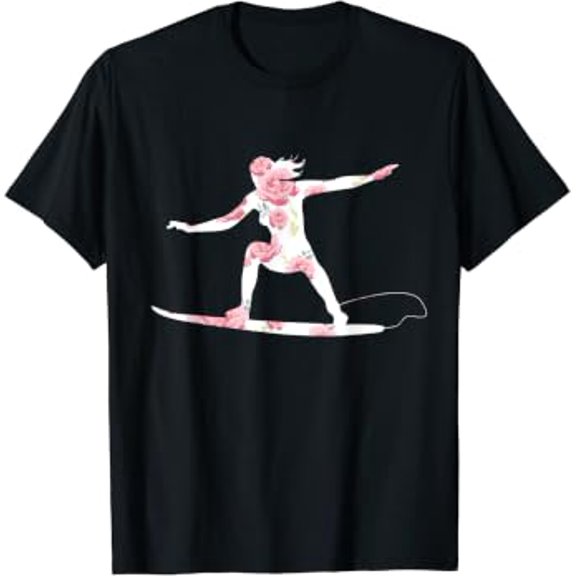 Surfing Summer - surfer beach lover cool florals theme T-Shirt