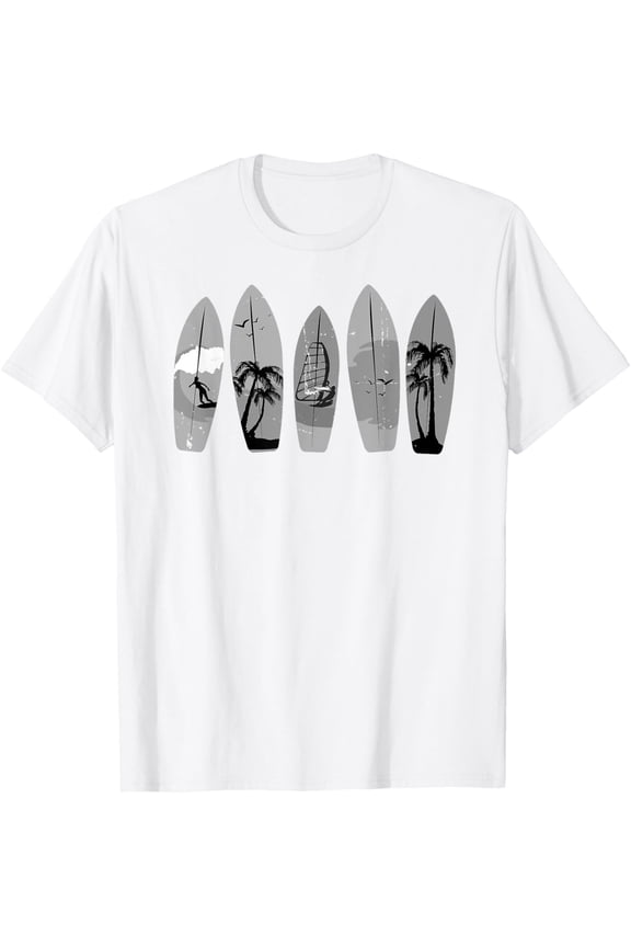 Surfing Surfboard Vintage Classic Retro Surfboarder Surfer T-ShirtMen's and women's pure cotton short-sleeved shirts