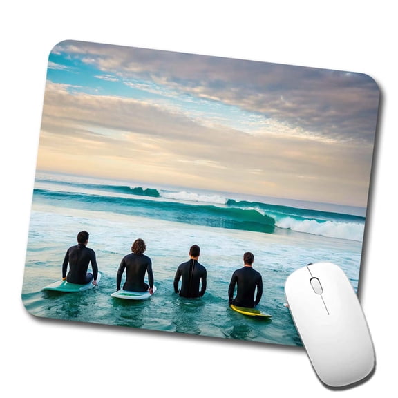 Surfing Surfers Surfboards Lineup Ocean Mouse Pad Low Profile Gaming Mat