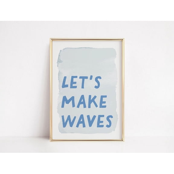 Surfing Surfers Trendy Wall Art, Coastal Blue Typography Poster, Beach House Airbnb Decor, Ocean Wall Art, Waves Print Wall Art, Modern Wall Decor, 24x36 UNFRAMED