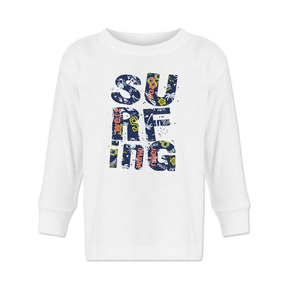 Surfing Text Long Sleeve Toddler -Image by Shutterstock, 2 Toddler