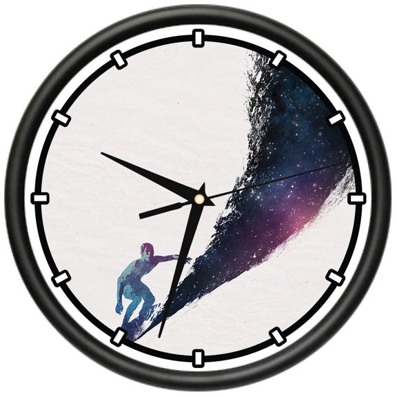 Surfing The Universe Design Wall Clock | Precision Quartz Movement | Décor For School Class Office Bedroom Decoration