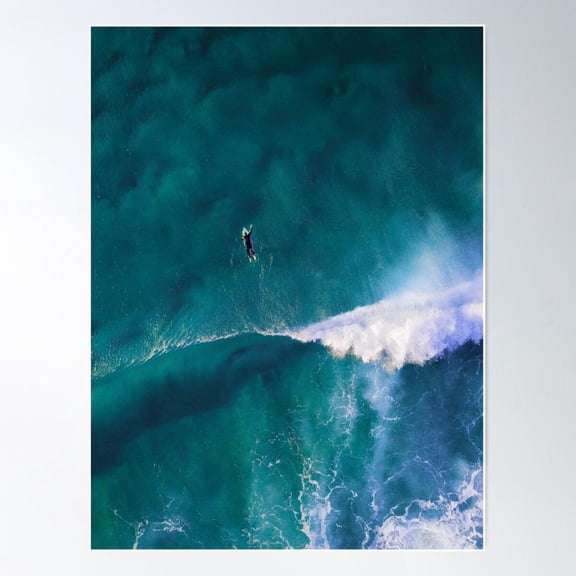Surfing The Waves Poster Wall Art, Modern Wall Decor For Living Room Bedroom, 12x18 UNFRAMED