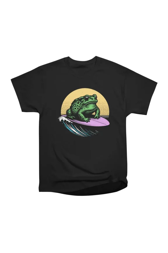 Surfing Toad T-Shirt Tee Gift For Him Merch For Her Apparel For Friend