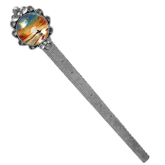 Surfing Vintage Silver Lace-Edged Bookmark, a Gift for Readers and Book Lovers - Book Marker and Reading Accessory