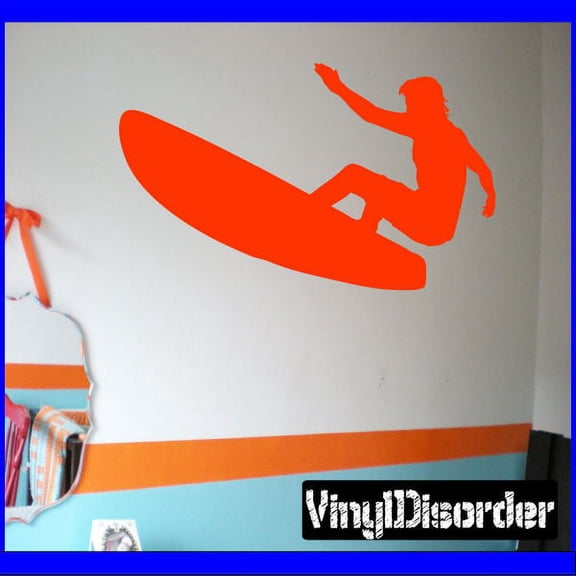 Surfing Wall Decal - Vinyl Decal - Car Decal - AL 032 - 36 Inches