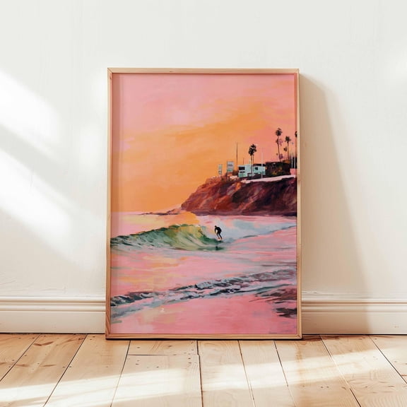Surfing Wave Beach Coastal Surf Summer Ocean Surfer Room Wall Art Print Unframed Paper Print