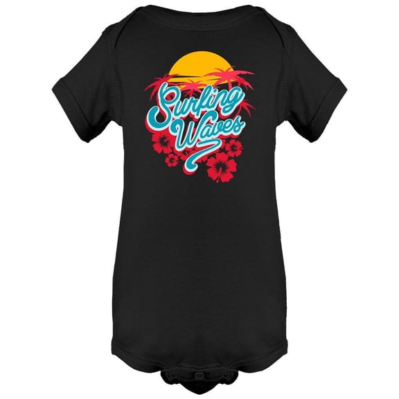 Surfing Waves Palm Trees And Sun Bodysuit Infant -Image by Shutterstock,  Newborn
