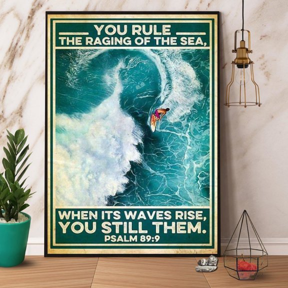 Surfing You Rule The Raging Of The Sea Vertical Paper Poster No Frame Wrapped Full Size 11 x 17 Inch Poster