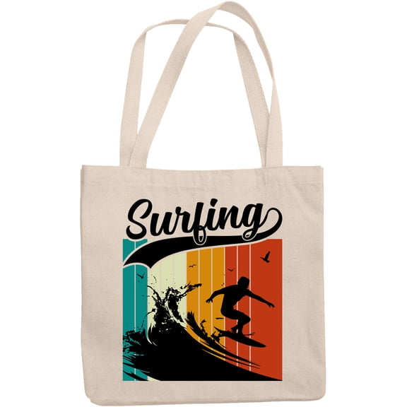 Surfing feat. a Surfer, 12oz Canvas Tote Bag