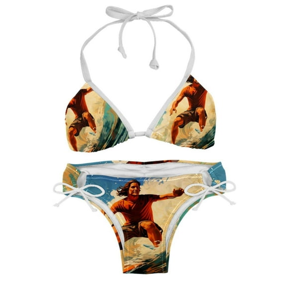 Surfing in Summer Detachable Sponge Adjustable Strap Bikini Set Two-Pack - Ideal for Beach, Pool, Vacation