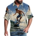 thumbnail image 1 of Surfing in Summer Men's Short Sleeve Hawaiian Shirt, Casual Printed Button Down Beach Tops, Summer Poplin Spread Collar Unisex Button Down Shirts, 1 of 6