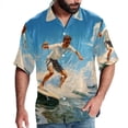 thumbnail image 1 of Surfing in Summer Men's Short Sleeve Poplin Beach Shirts, Casual Printed Button Down Summer Hawaiian Shirt - Unisex, 1 of 6