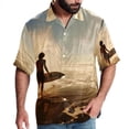 thumbnail image 1 of Surfing in Summer Men's Short Sleeve Poplin Shirt, Button Down Casual Summer Beach Printed Unisex Shirt, 1 of 6