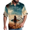 thumbnail image 1 of Surfing in Summer Men's Short Sleeve Printed Poplin Shirt with Spread Collar Tops - Casual Button Down Summer Beach Shirt for Men and Women, 1 of 6