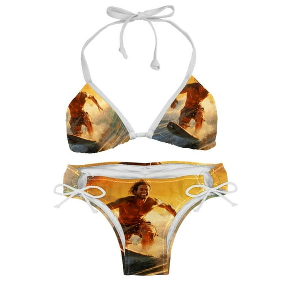 Surfing in Summer Swim Suit Women Bikini Set, Detachable Sponge, Adjustable Strap, Two-Pack - Beach, Pool, Vacation