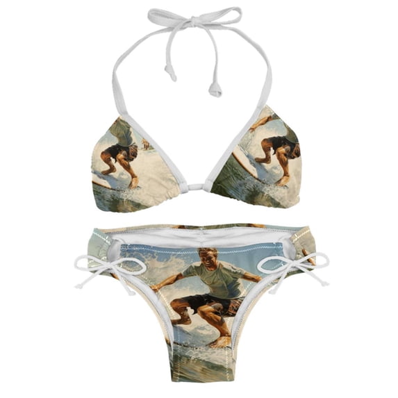 Surfing in Summer Swimsuit Women Bikini Sets, Detachable Sponge Adjustable Strap Swim Suits, Two-Pack- Beachwear Pool Party Summer Vacation