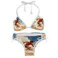 thumbnail image 1 of Surfing in Summer Women's One-Piece Swimsuit Bikini Set with Detachable Sponge and Adjustable Strap, Two-Pack, for Swimming Scenes, 1 of 6