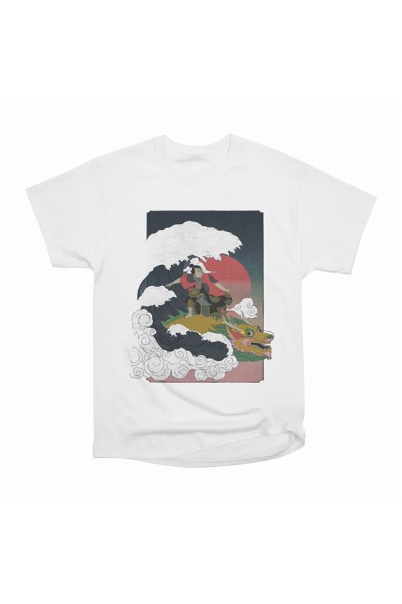 Surfing samurai T-Shirt Tee Gift For Him Merch For Her Apparel For Friend