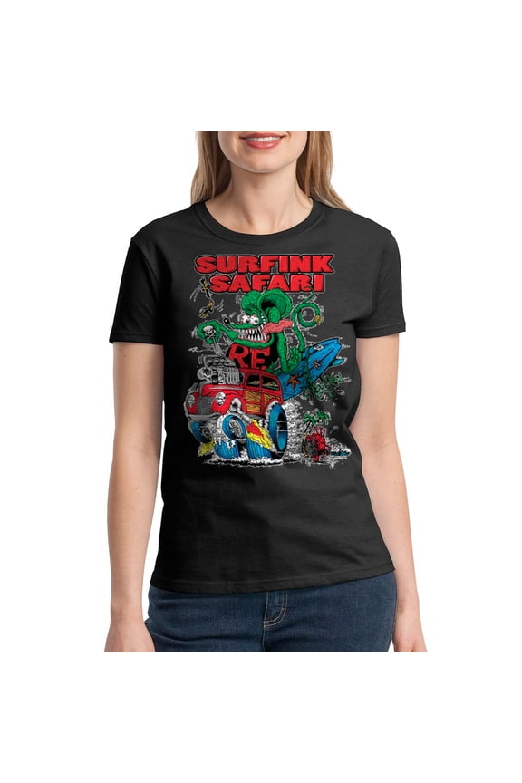 Surfink Safari Ed Big Daddy Women's Black T-shirt NEW Sizes S-2XL