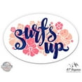 thumbnail image 1 of Surfs Up Hibiscus Oval - 3" Vinyl Sticker - For Car Laptop I-Pad Phone Helmet Hard Hat - Waterproof Decal, 1 of 1