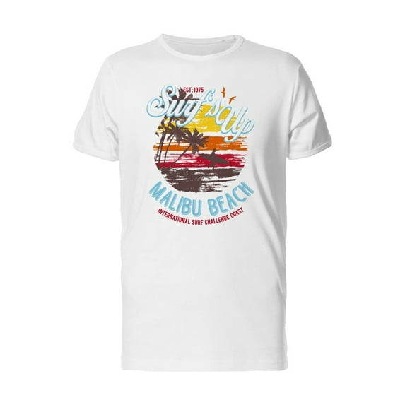 Surfs Up, Malibu Beach T-Shirt Men -Image by Shutterstock, Male 3X-Large