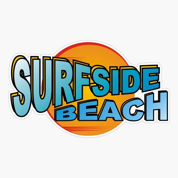 Surfside Beach South Carolina Graffiti Lettering Sticker