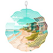 Surfside Beach Texas 3D Wind Spinner Stainless Steel Kinetic Art Coastal Garden Decor Gulf Coast Gift