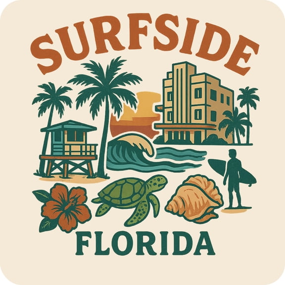 Surfside Florida Keepsakes Souvenir Vinyl Sticker – Destination Travel Keepsake Collectible (3-Inches Wide)