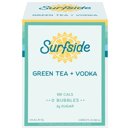 Surfside Green Tea + Vodka 4 Pack - 12 fl Oz Cans