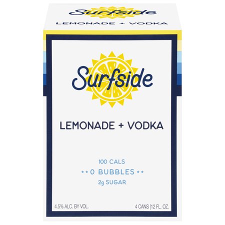 Surfside Lemonade + Vodka 4 pack - 12 fl oz Cans