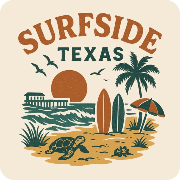 Surfside Texas Keepsakes Souvenir Vinyl Sticker – Destination Travel Keepsake Collectible (3-Inches Wide)
