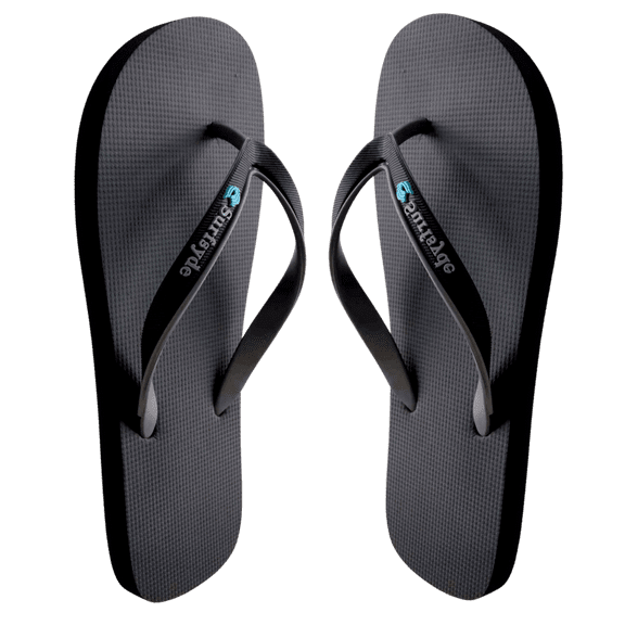 Surfsyde Simply Comfortable Flip Flops with Patented Rolled Inner Seam - Black