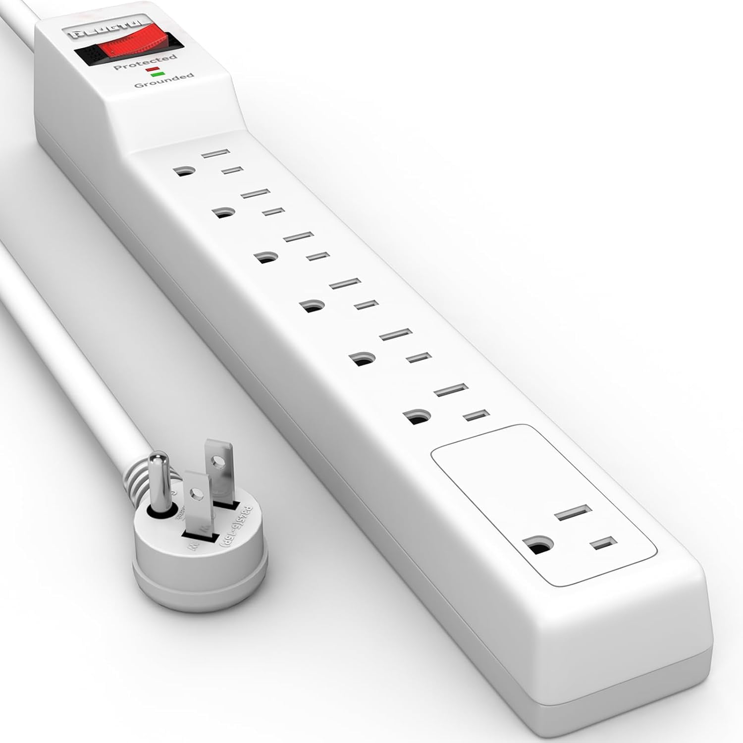 Surge Protector 15FT (980 Joules), Flat Plug Power Strip, Extension