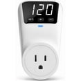 thumbnail image 1 of Surge Protector, 1800W Wall Surge Protector for Refrigerator, TV, PC, Home Appliance, Voltage Regulator with LED Display Screen, Adjustable Voltage Protector, 15A, 120V, 2 Pack,120V-1 Pack, 1 of 6