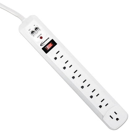 Surge Protector, 7 Outlets, 4 Ft Cord, 1080 Joules, White | Bundle of 10 Each