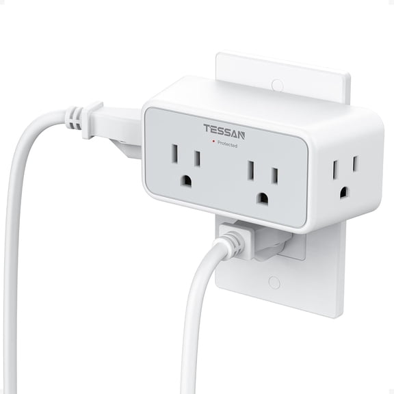 Surge Protector Outlet Extender, 1800J Multi Plug Wall Outlet with 4 Widely Outlet Splitter, 3 Sided Multiple Wall Plug Expander for Home Office Kitchen Dorm Room Essentials