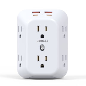 Surge Protector Outlet Extender, 6-Outlet Splitter with 4 USB Wall Charger(2 USB-C Ports), Multi Plug Wall Outlet 1050J Power Strip for Home Office Dorm Room Essentials