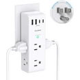 thumbnail image 1 of Surge Protector Outlet Extender - with Rotating Plug, 6 AC Multi Plug Outlet with 4 USB Ports (2 USB C), 1800J Wall Charger, 3-Sided Power Strip with Spaced Outlet Splitter for Home, Office, Travel, 1 of 14
