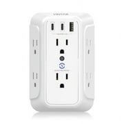 Surge Protector Outlet Extender, VINTAR 6 Outlet Splitter with 3 USB Charging Ports (2 USB C Ports), 900J Multi Plug Outlet Power Strip, 3-Sided Usb Wall Charger for Home Travel Office ETL Listed